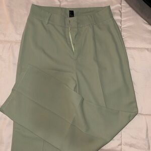 Women’s pastel green wide leg dress pants